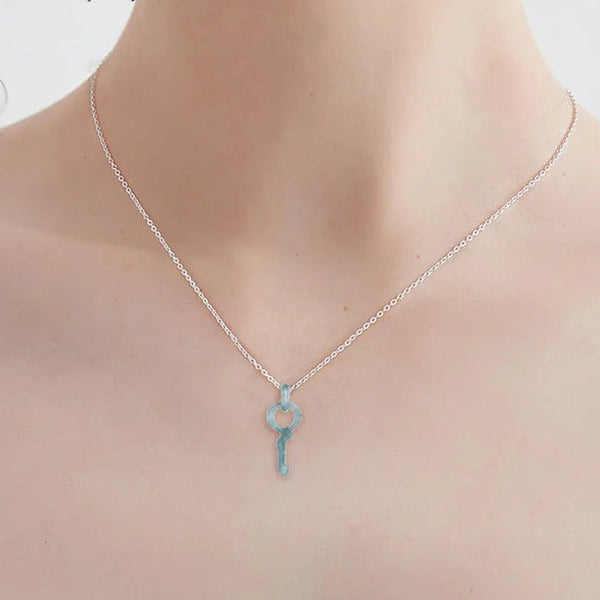 Blue Jadeite Key Pendant-ToShay.org