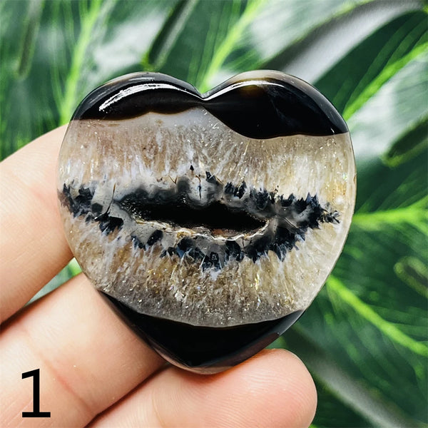 Black Agate Geode Heart-ToShay.org
