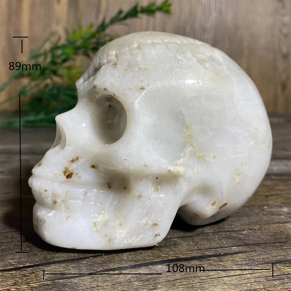 Crystal Natural Green Red Tourmaline Skull Carving Stone Reiki Beauty Quartz High Quality Healing Stones Decoration Mineral-ToShay.org