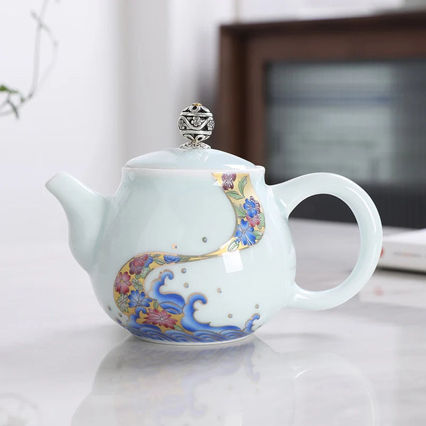 White Painted Porcelain Teapots-ToShay.org