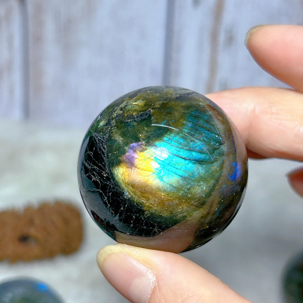Blue Flash Labradorite Ball-ToShay.org