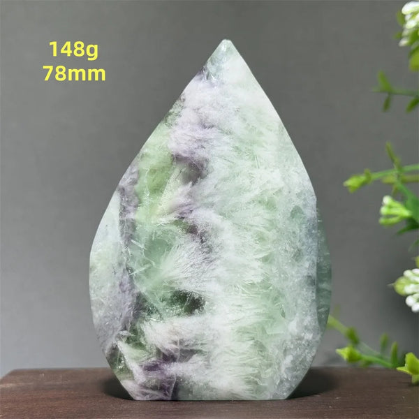 Green Feather Fluorite Torch-ToShay.org
