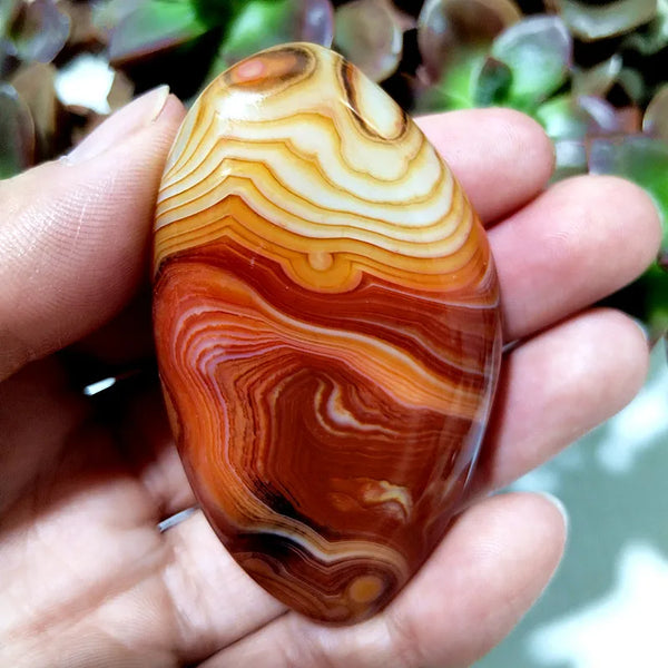 Red Flower Agate Palm Stone-ToShay.org