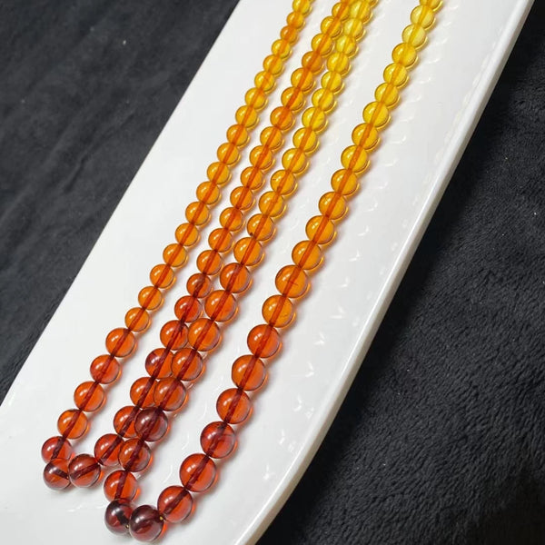 Rainbow Red Amber Bead Necklace-ToShay.org