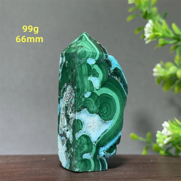 Blue Chrysocolla Malachite Point-ToShay.org