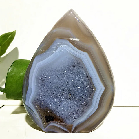 Grey Agate Crystal Point-ToShay.org