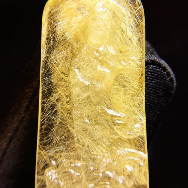 Gold Rutilated Quartz Pendant-ToShay.org