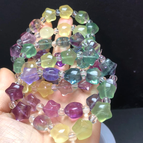 Rainbow Fluorite Star Bracelet-ToShay.org