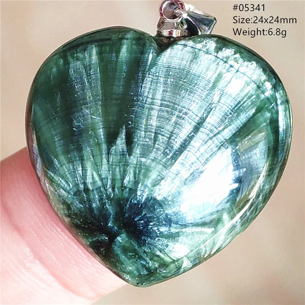 Green Seraphinite Heart Pendant-ToShay.org