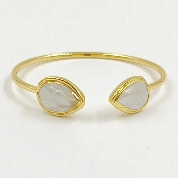 White Shell Cuff Bracelet-ToShay.org