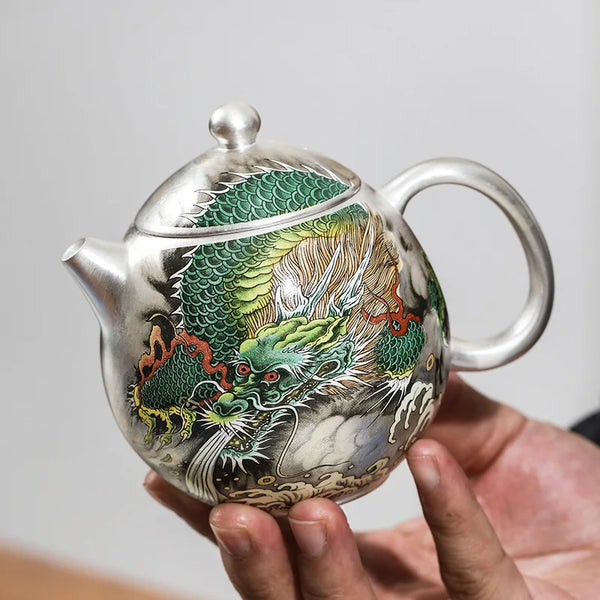 Dragon Egg Silver Teapot-ToShay.org