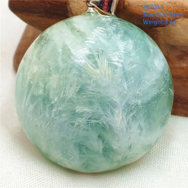 Green Feather Fluorite Pendant-ToShay.org