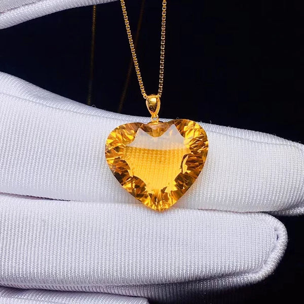 Yellow Citrine Quartz Pendant-ToShay.org