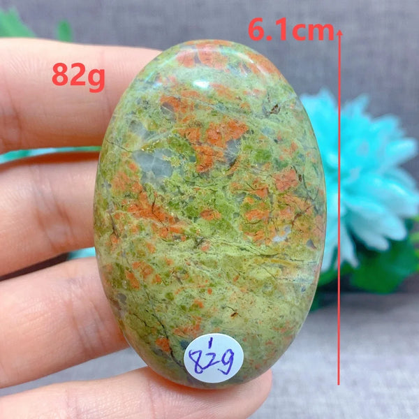 Green Unakite Palm Stone-ToShay.org