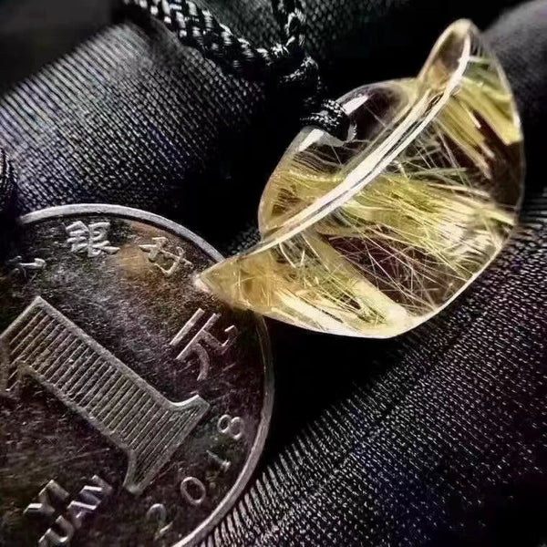 Gold Rutilated Quartz Pendant-ToShay.org
