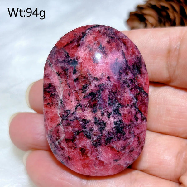 Pink Rhodonite Palm Stone-ToShay.org