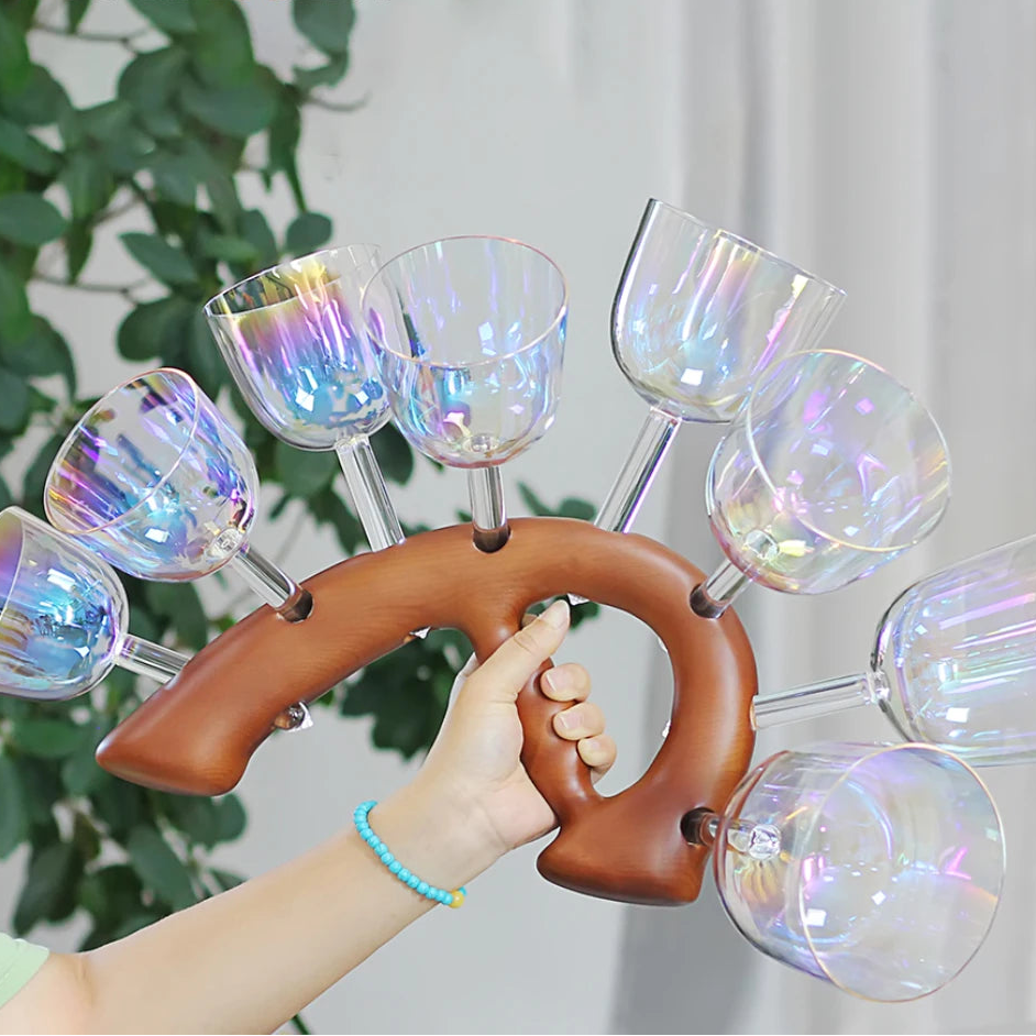 5 Octave Alchemy Handle Crystal Singing Bowls Colorful Handmade 8 Tone Yoga Meditation Bowl Decompression Percussion Instrument-ToShay.org
