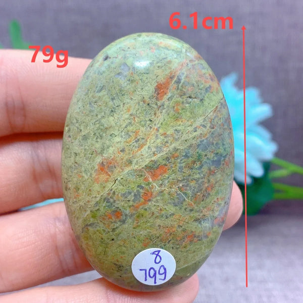 Green Unakite Palm Stone-ToShay.org