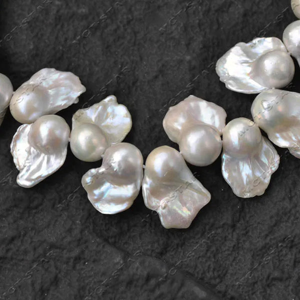 White Pearl Baroque Necklace-ToShay.org