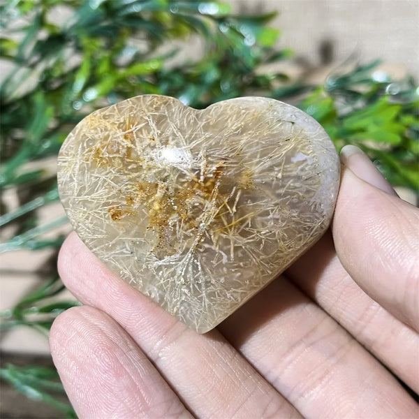 Yellow Hair Agate Heart-ToShay.org