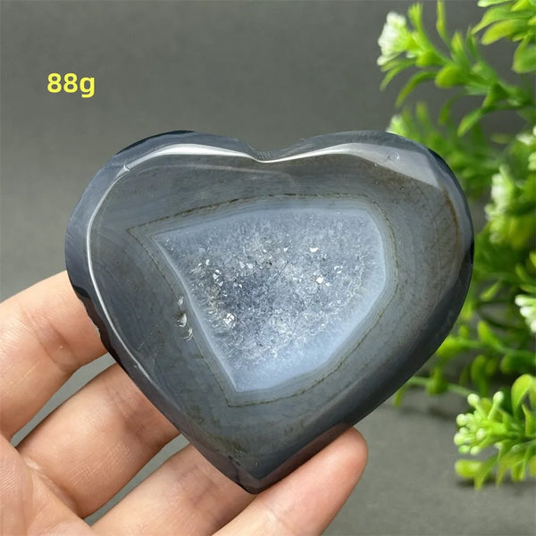 Grey Agate Geode Heart-ToShay.org