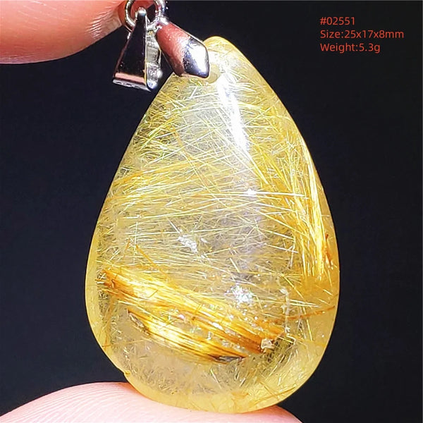 Gold Rutilated Quartz Pendant-ToShay.org