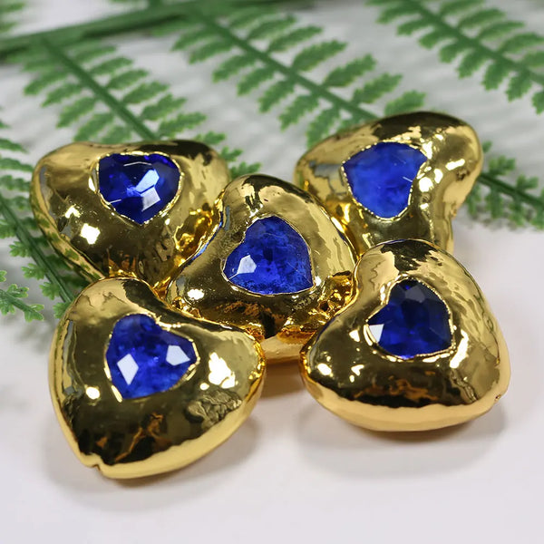Blue Crystal Heart Beads-ToShay.org