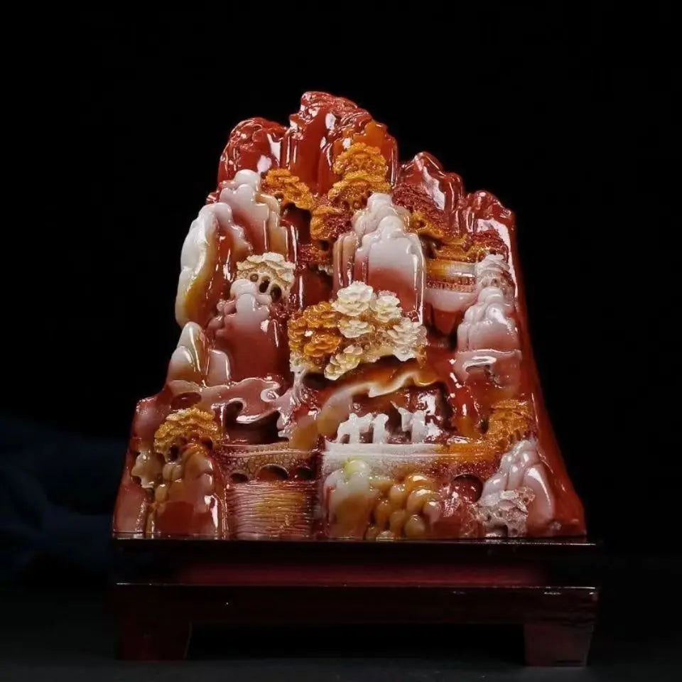 Red Shoushan Stone Landscape-ToShay.org