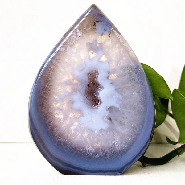 Blue Agate Geode Point-ToShay.org