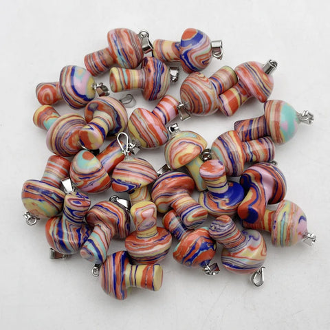 Mixed Crystal Mushroom Pendants-ToShay.org
