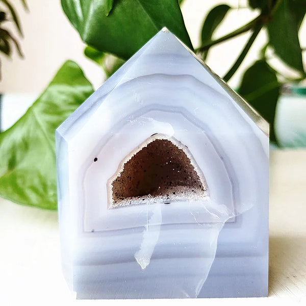 Blue Agate Geode Point-ToShay.org