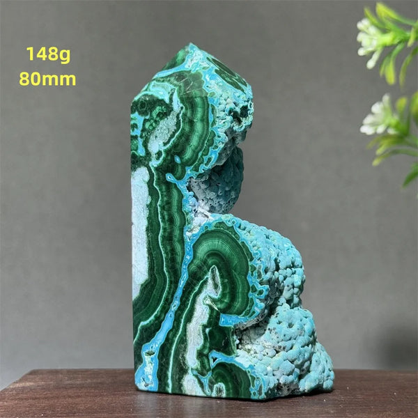 Blue Chrysocolla Malachite Point-ToShay.org