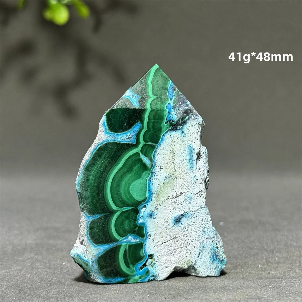 Blue Chrysocolla Malachite Point-ToShay.org