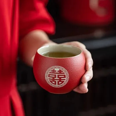 Red Ceramic Tea Set-ToShay.org