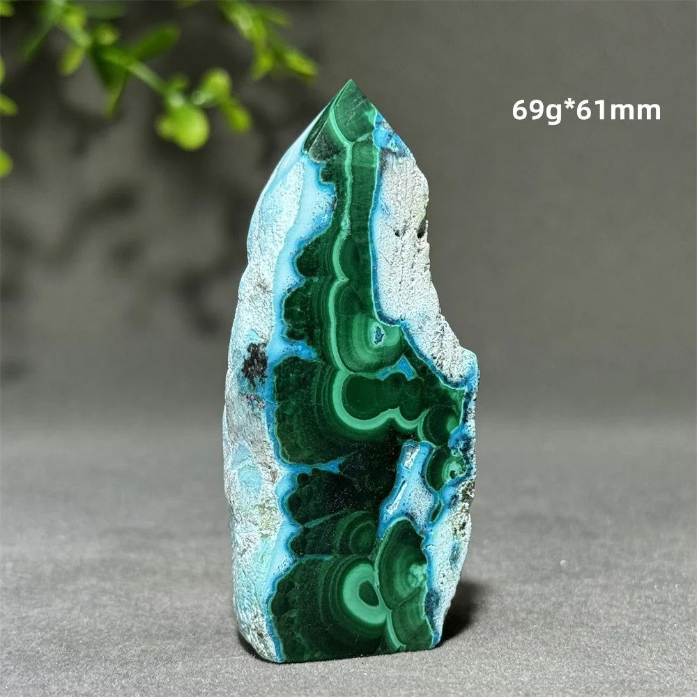 Blue Chrysocolla Malachite Point-ToShay.org