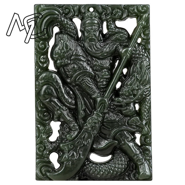Black Jade Guan Yu Pendant-ToShay.org