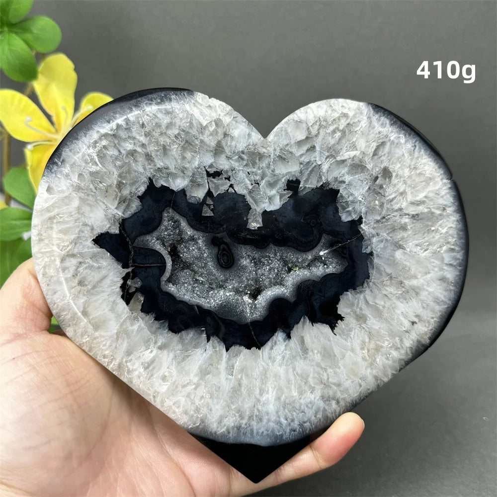 Black Agate Crystal Heart-ToShay.org