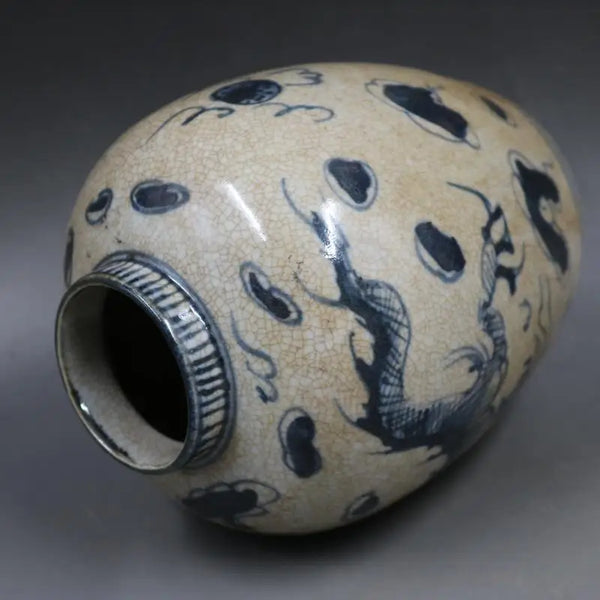 Blue White Dragon Vase-ToShay.org