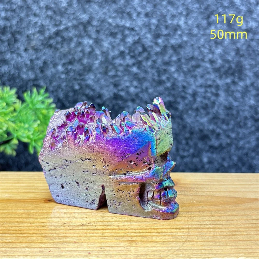 Rainbow Aura Skull Cluster-ToShay.org