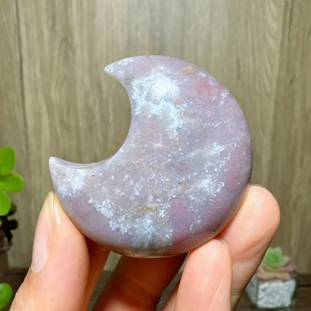 Green Moss Agate Moon-ToShay.org