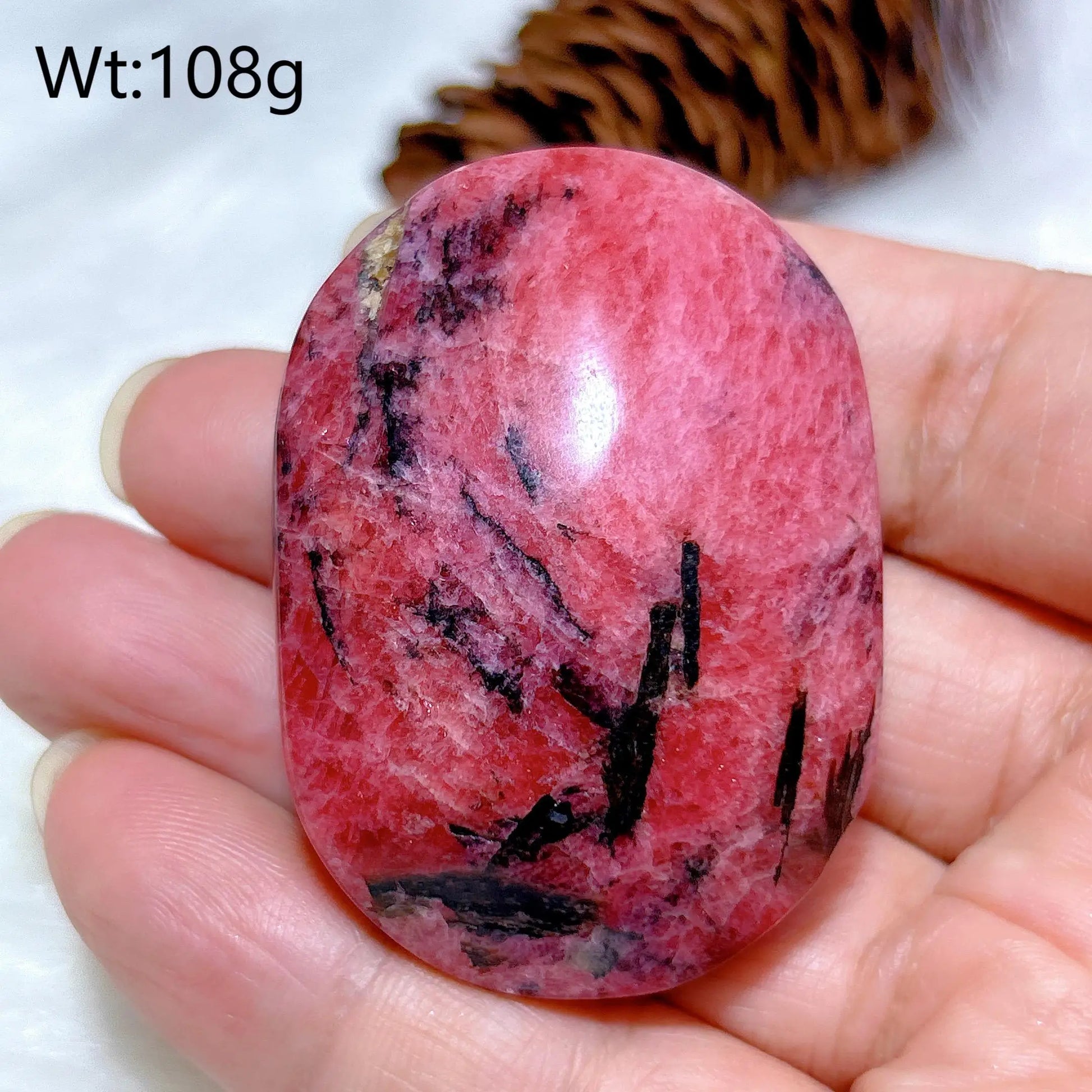 Pink Rhodonite Palm Stone-ToShay.org