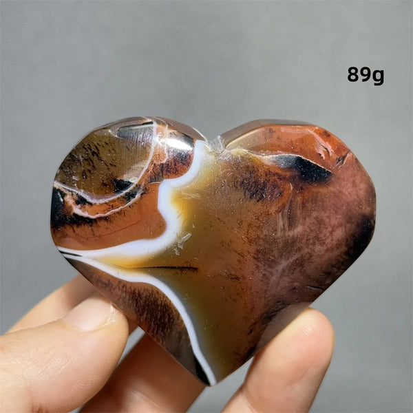 Red Black Striped Agate Heart-ToShay.org