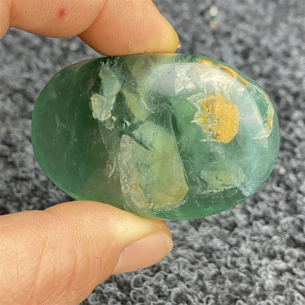 Green Fluorite Palm Stone-ToShay.org