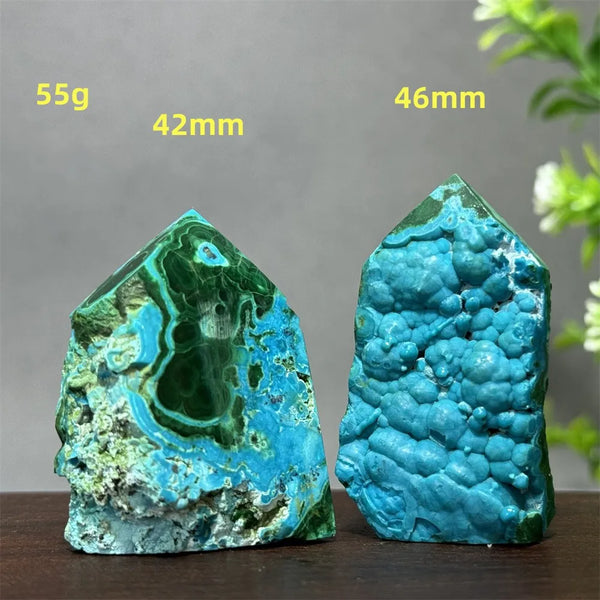 Blue Chrysocolla Malachite Point-ToShay.org