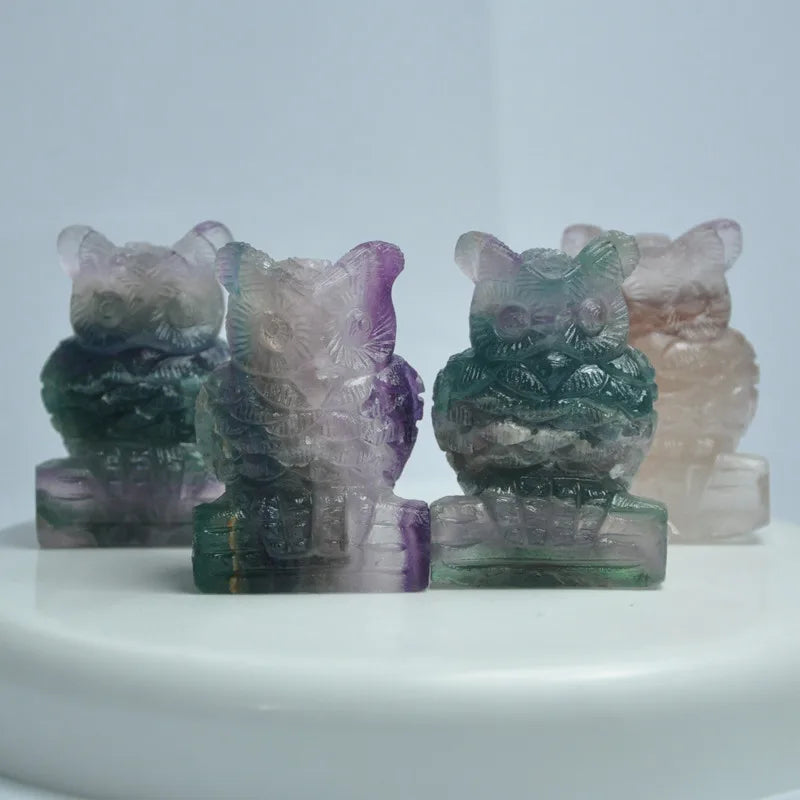 Rainbow Fluorite Owl-ToShay.org