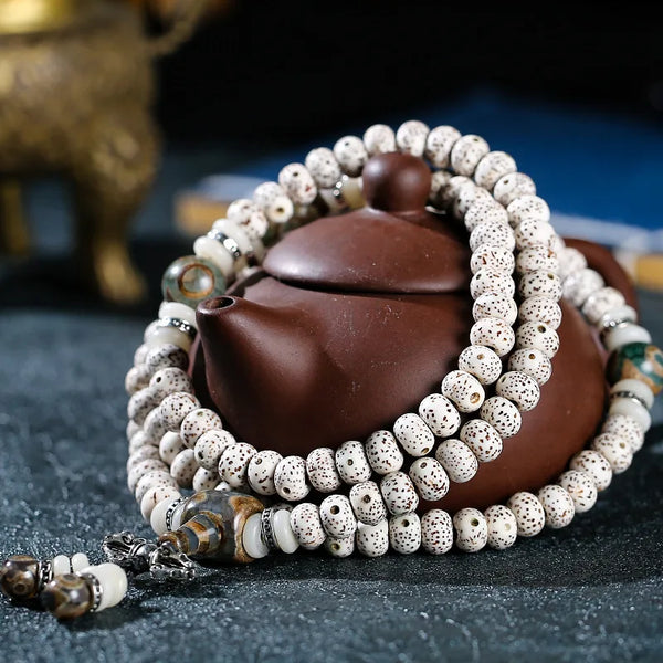 White Star Moon Bodhi Beads-ToShay.org