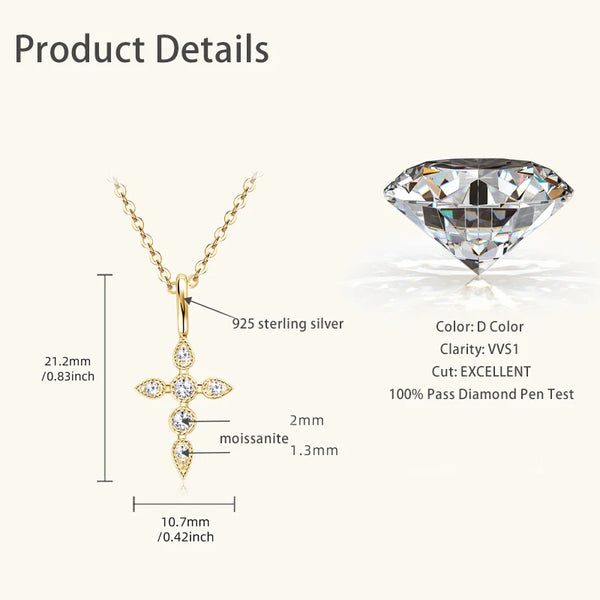 Gold Diamond Cross Pendant-ToShay.org