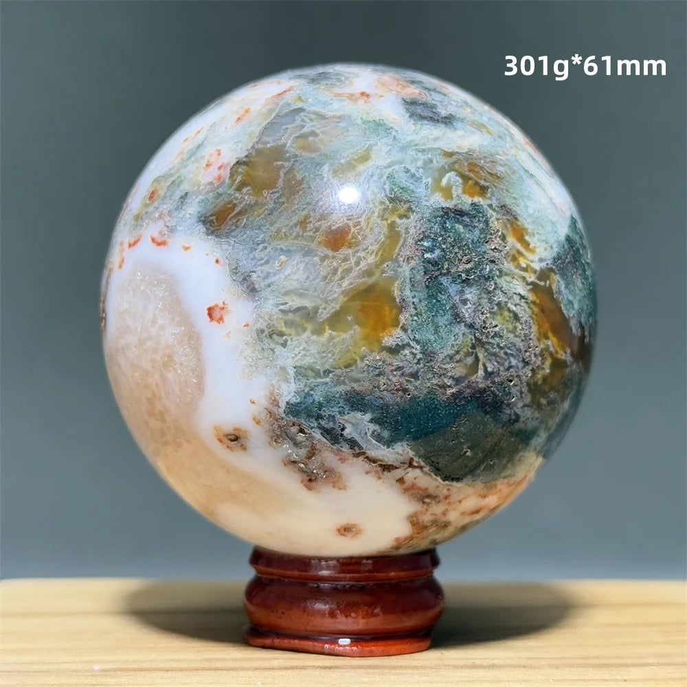 Red Moss Crystal Agate Ball-ToShay.org