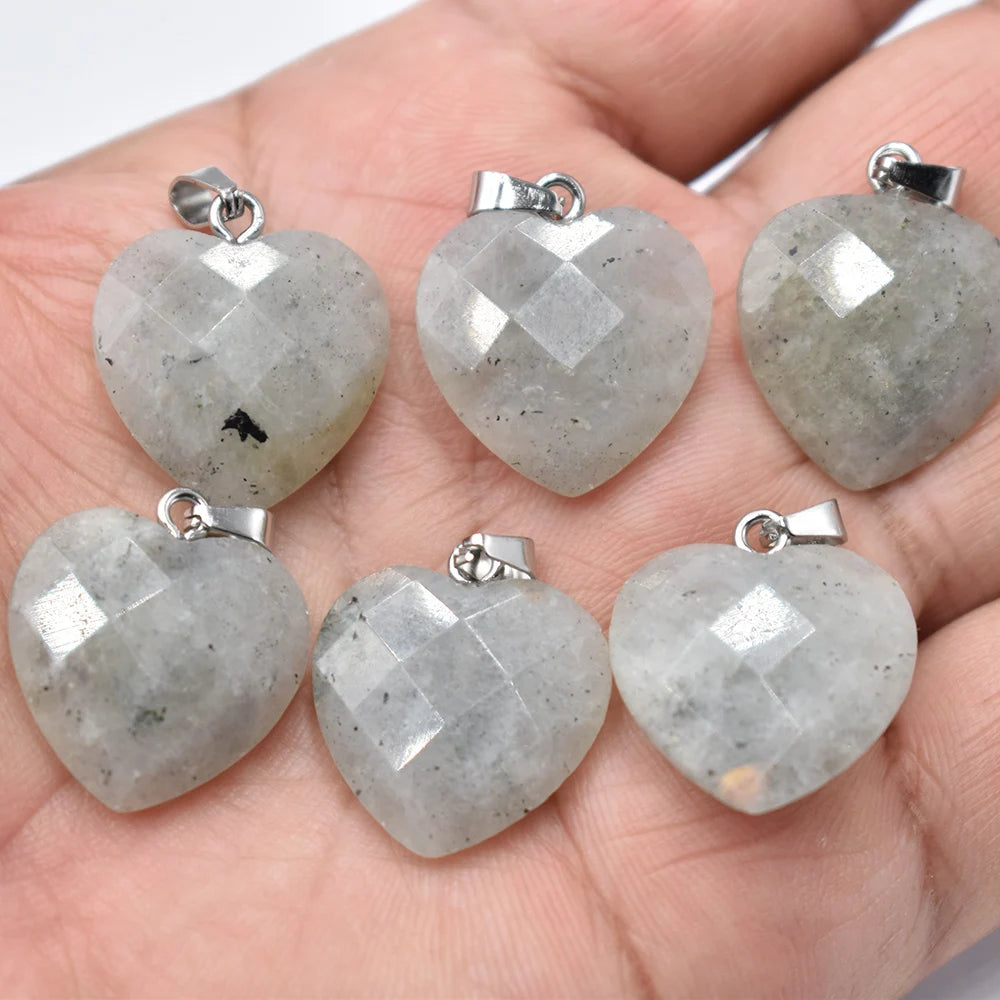 Mixed Crystal Heart Pendants-ToShay.org