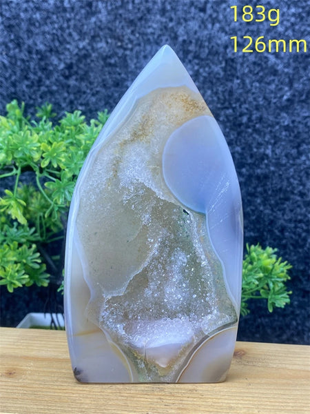 Blue Agate Geode Flame-ToShay.org